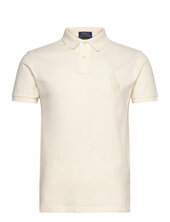 Custom Slim Fit Big Pony Mesh Polo Shirt Polo Ralph Lauren Cream