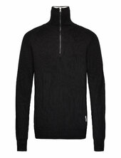 Knitted Zip Pullover Resteröds Black