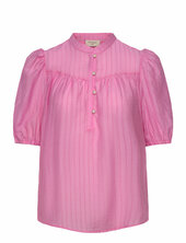 Blouse From Freequent In A Light Material With A Textured Pattern. The Blouse Ha Free/quent Pink