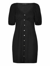 Vmmymilo 2/4 Short Button Dress Wvn Ga Vero Moda Black