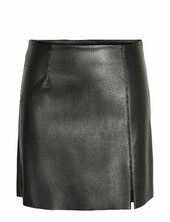Nmclara Penny Pu Hw Slit Skirt Noos Noisy May Black