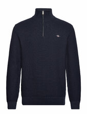 Cotton Textured Half Zip Gant Navy