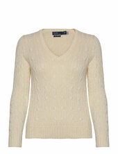 Cable-knit Cotton V-neck Sweater Polo Ralph Lauren Cream