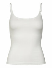 Fitted Strappy Scoop Neck Singlet Weekday White