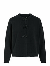 Vibrianna O-neck L/s Bow Knit Cardigan Vila Black