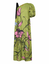 2132 Crepe/satin, Sleeve Maxi D Stine Goya Green