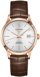 Longines Herreur L2.820.8.72.2 Record Sølvfarvet/læder Ø38.5 Mm