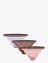 Wave Lace Ray Tanga 3 Pack Becksöndergaard Pink