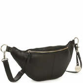 Style North I Sort. Stor Bumbag I Flot Kvalitetslæder M. Store Flotte Ringe I Sølv