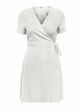 Onladdiction-caro S/s Linen Dress Cc Pnt Only White