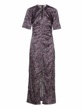 Silk Stretch Satin Maxi Dress Ganni Black
