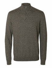 Slhberg Half Zip Cardigan Noos Selected Brown