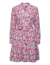Slfmivi Ls Short Aop Dress B Selected Pink
