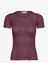 Rwbelize Ss O-neck T-shirt Rosemunde Burgundy