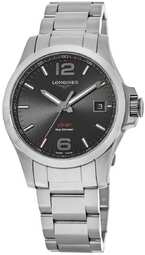 Longines Herreur L3.716.4.56.6 Conquest Sort/stål Ø41 Mm