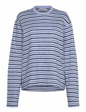 Striped Boxy Long Sleeve T-shirt Weekday Blue