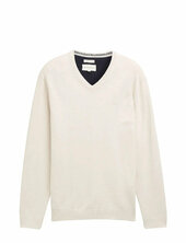 Basic V-neck Knit Tom Tailor Cream