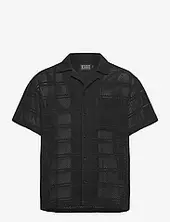 Crochet Short-sleeved Relaxed-fit Shirt Scotch & Soda Black