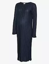 Mlcalvia Ls Plisse Midi Dress Mamalicious Navy