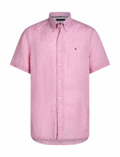 Pigment Dyed Linen Rf Shirt S/s Tommy Hilfiger Pink