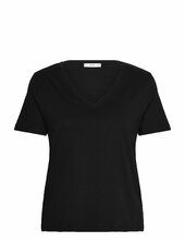 V-neck Cotton T-shirt Mango Black