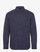 Mmggibson Linen Stripe Shirt Mos Mosh Gallery Navy