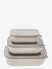 Rectangular Bowl Set W.lid Cirqula Low 3 Pcs Mepal White