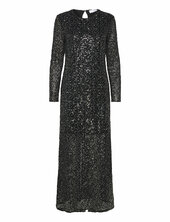 Slfnoel Ls Ankle Sequins Dress B Selected Black