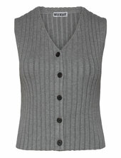 Rib-knitted V-neck Vest Weekday Grey
