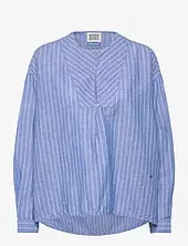 Cotton Linen Bib Shirt Scotch & Soda Blue
