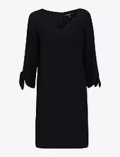 Crêpe Dress With Laser-cut Details Esprit Collection Black