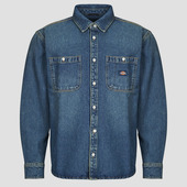 Skjorter M. Lange ærmer Dickies Mechanic Denim Shirt Ls Khaki Tinted Blue