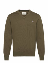 Classic Cotton V-neck Gant Khaki