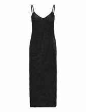 Long Openwork Knitted Dress Mango Black