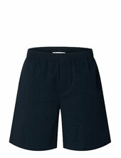 Slhloose-ace Seersucker String Shorts Selected Navy