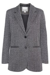 Ichi - Blazer - Kate Jacquard Oversize Bl - Black/white Herringbone