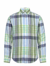 Reg Linen Madras Shirt Gant Green