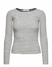 Striped Rib T-shirt Mango Black