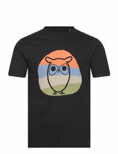 Alder Colored Owl Tee - Gots/vegan Knowledge Cotton Apparel Black