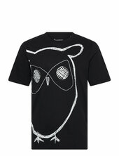 Big Owl Print Tee - Gots/vegan Knowledge Cotton Apparel Black
