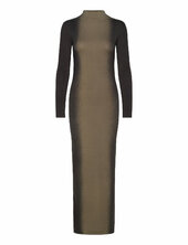 Graffiti Long Jersey Dress - Lykka Rabens Sal R Khaki