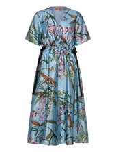2067 Flat Textured Poly, V-neck Wai Stine Goya Blue