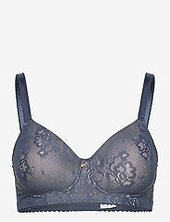 Sheer Padded Soft Bra, Misty Blue Abecita Blue