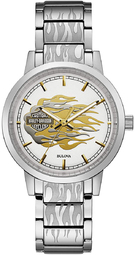 Bulova Dameur 76l191 Harley-davidson Sølvfarvet/stål Ø34 Mm