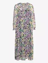 Textured Floral-pattern Dress Mango Purple
