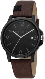 Esprit Herreur Es1g156l0045 Course Sort/læder Ø40 Mm