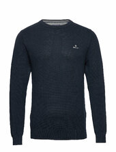 Cotton Pique C-neck Gant Navy