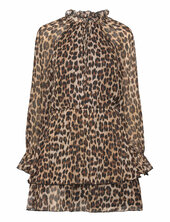 Leopard-print Flared Dress Mango Brown