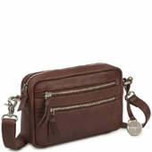 Style Oman I Mørkebrunt Læder M. Lynlåse I Sølv. Skøn Unisex Clutch, Skulder - & Crossbodytaske, Klassisk Læderrem