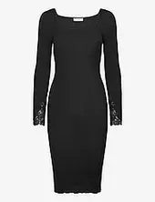 Silk Dress W/ Lace Rosemunde Black